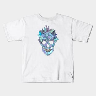 Skull with crystal hair Kids T-Shirt